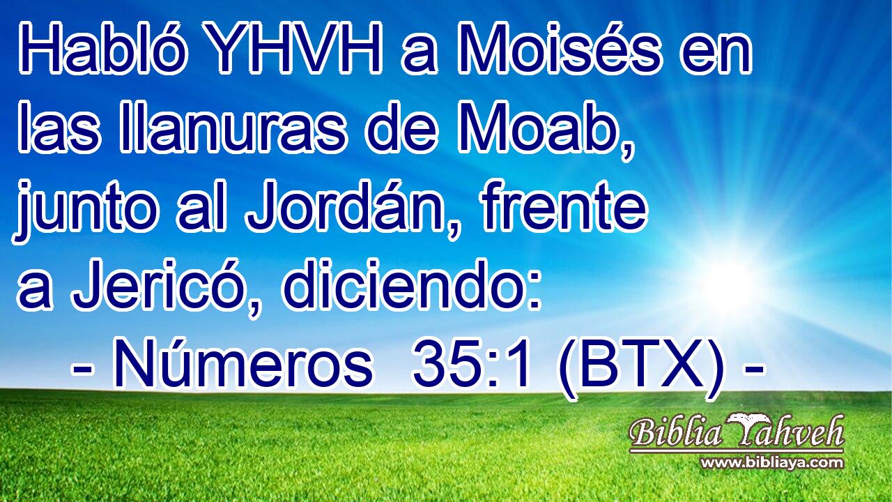 Habló YHVH a Moisés en las llanuras de Moab, junto al Jordán, frente a Jericó, diciendo: