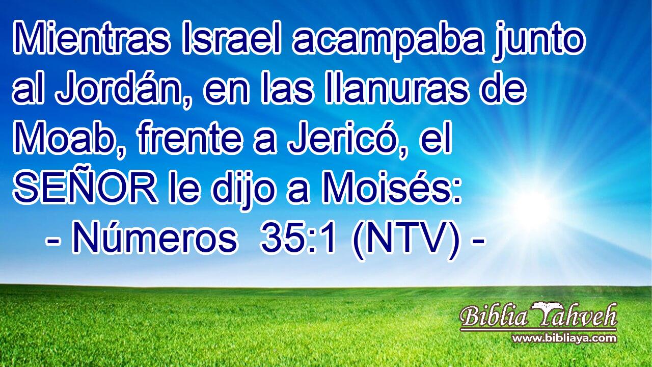 Mientras Israel acampaba junto al Jordán, en las llanuras de Moab, frente a Jericó, el SEÑOR le dijo a Moisés: