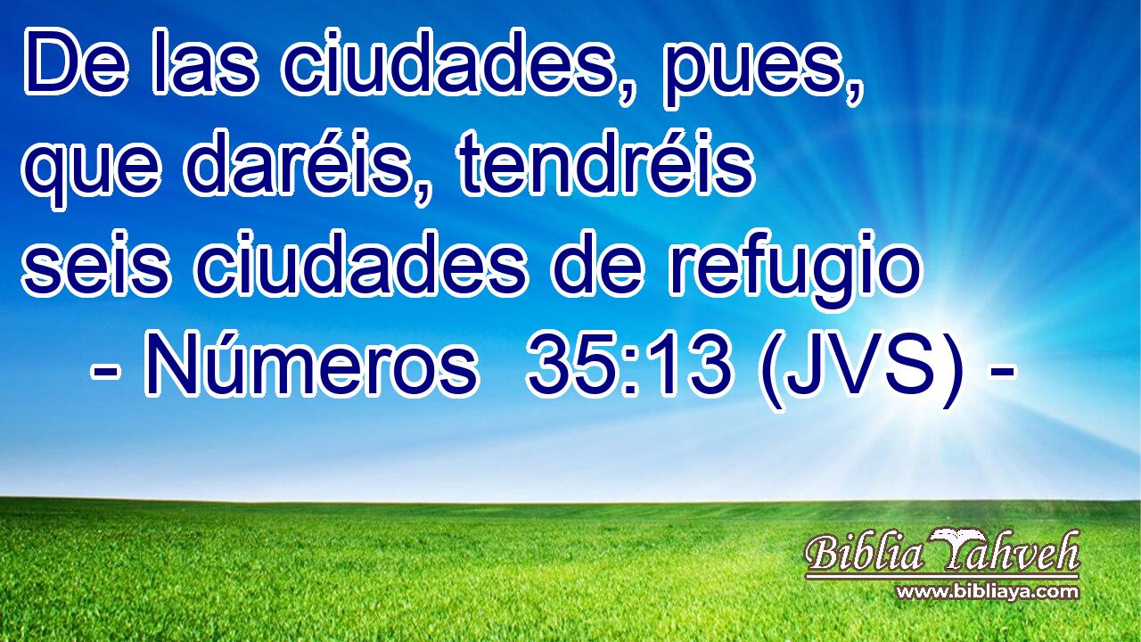 De las ciudades, pues, que daréis, tendréis seis ciudades de refugio
