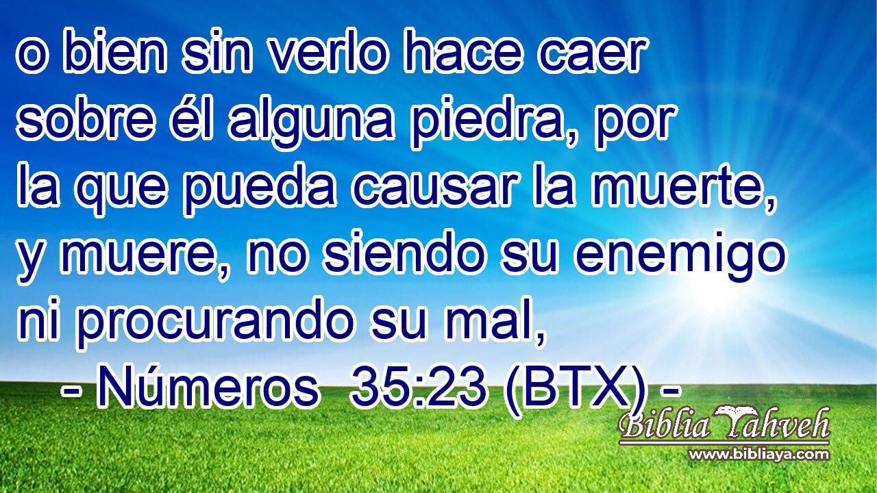 o bien sin verlo hace caer sobre él alguna piedra, por la que pueda causar la muerte, y muere, no siendo su enemigo ni procurando su mal,