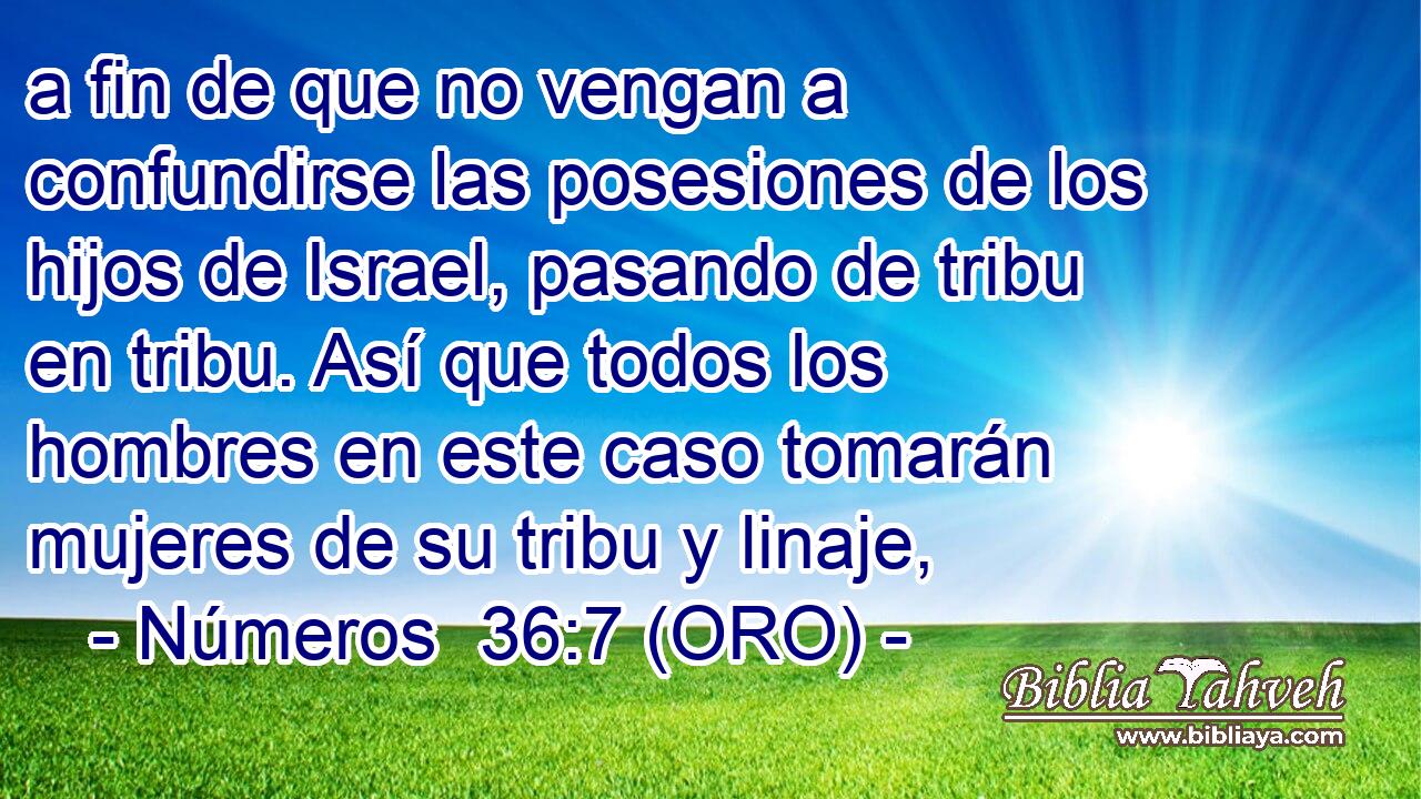  a fin de que no vengan a confundirse las posesiones de los hijos de Israel, pasando de tribu en tribu. Así que todos los hombres en este caso tomarán mujeres de su tribu y linaje, 