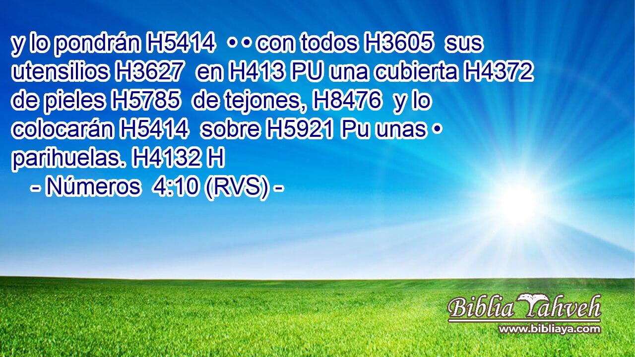 y lo pondrán H5414  • • con todos H3605  sus utensilios H3627  en H413 PU una cubierta H4372  de pieles H5785  de tejones, H8476  y lo colocarán H5414  sobre H5921 Pu unas • parihuelas. H4132 H 