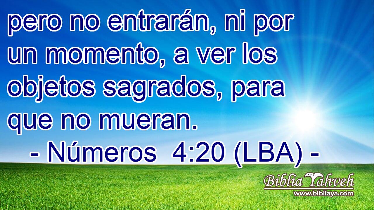 pero no entrarán, ni por un momento, a ver los objetos sagrados, para que no mueran.