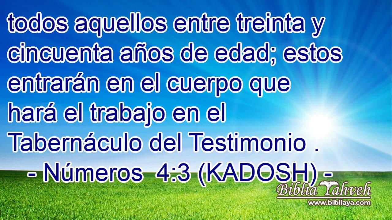  todos aquellos entre treinta y cincuenta años de edad; estos entrarán en el cuerpo que hará el trabajo en el Tabernáculo del Testimonio . 