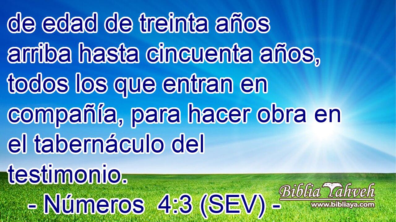de edad de treinta años arriba hasta cincuenta años, todos los que entran en compañía, para hacer obra en el tabernáculo del testimonio.