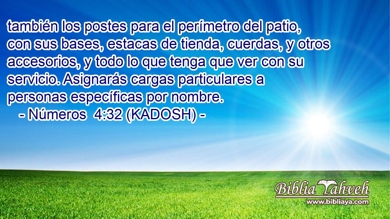  también los postes para el perímetro del patio, con sus bases, estacas de tienda, cuerdas, y otros accesorios, y todo lo que tenga que ver con su servicio. Asignarás cargas particulares a personas específicas por nombre. 