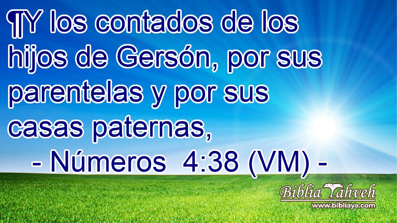  ¶Y los contados de los hijos de Gersón, por sus parentelas y por sus casas paternas, 