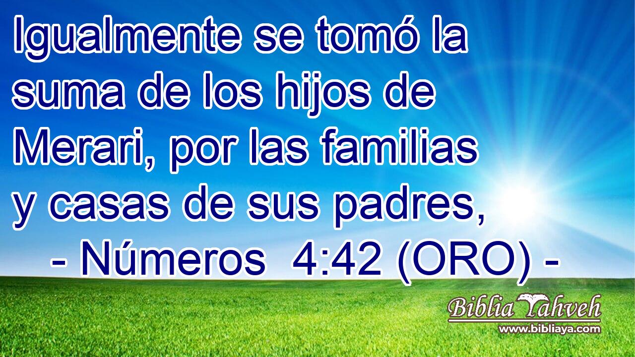  Igualmente se tomó la suma de los hijos de Merari, por las familias y casas de sus padres, 