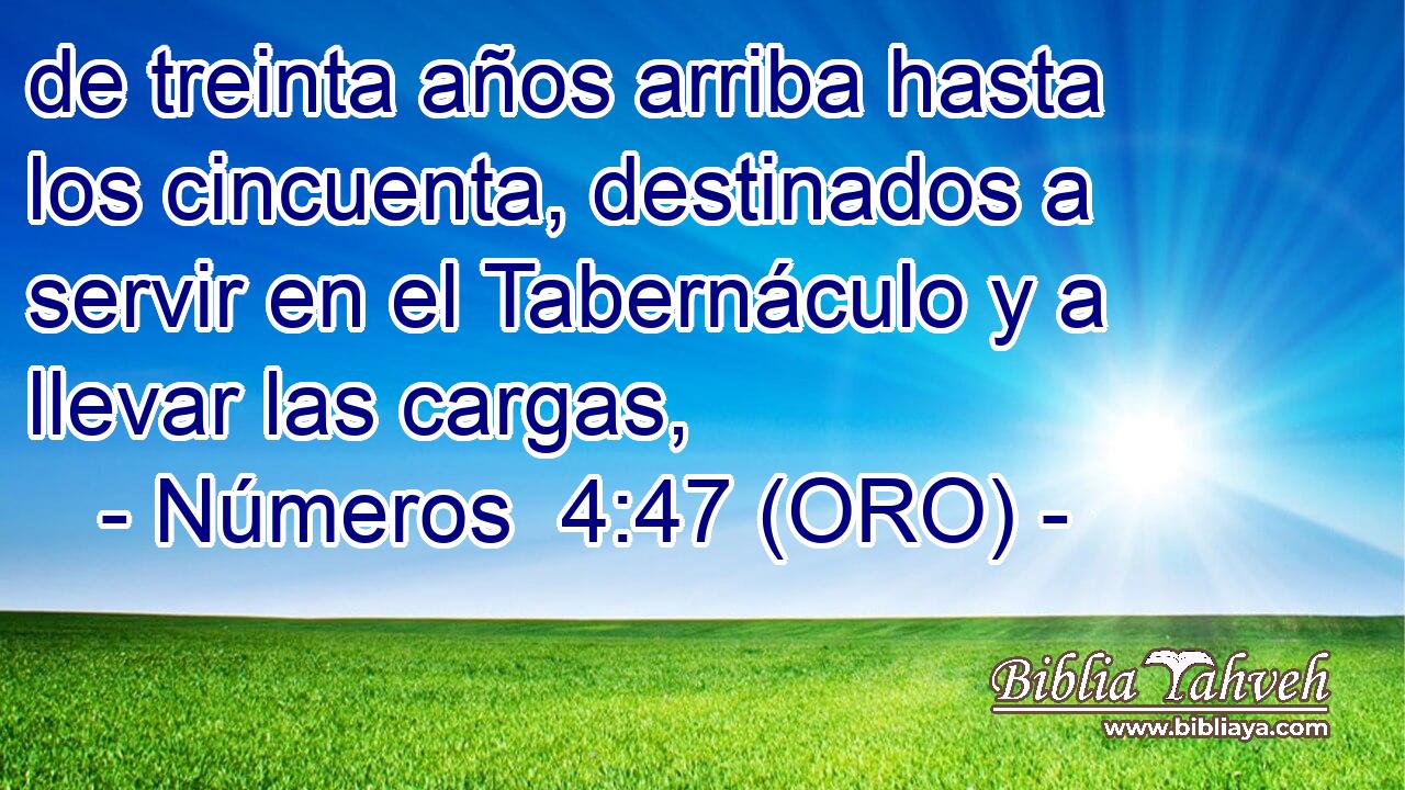  de treinta años arriba hasta los cincuenta, destinados a servir en el Tabernáculo y a llevar las cargas, 