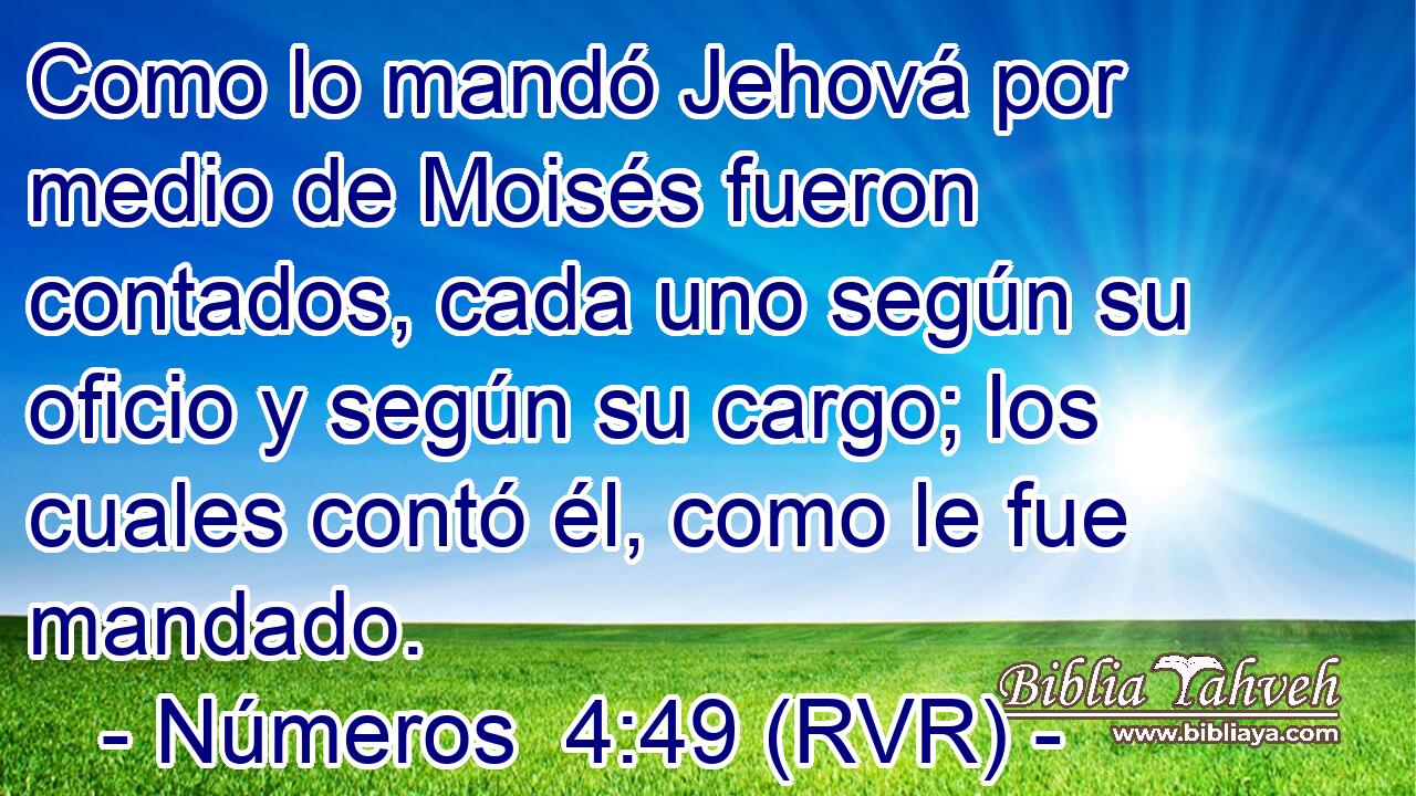 Como lo mandó Jehová por medio de Moisés fueron contados, cada uno según su oficio y según su cargo; los cuales contó él, como le fue mandado.