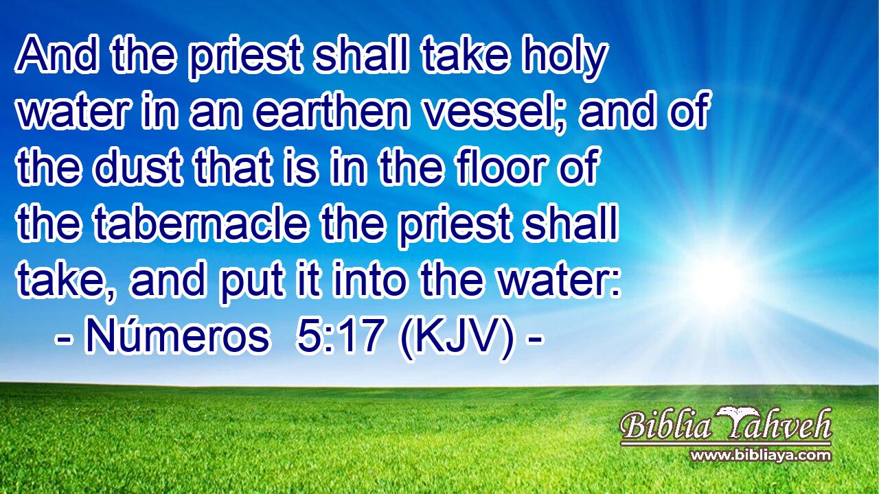 And the priest shall take holy water in an earthen vessel; and of the dust that is in the floor of the tabernacle the priest shall take, and put it into the water: