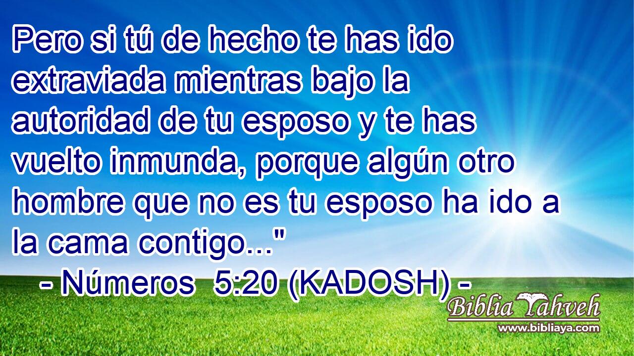  Pero si tú de hecho te has ido extraviada mientras bajo la autoridad de tu esposo y te has vuelto inmunda, porque algún otro hombre que no es tu esposo ha ido a la cama contigo...