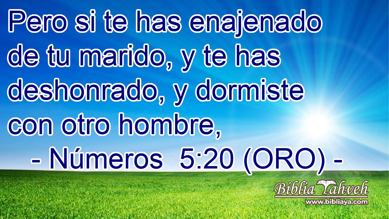  Pero si te has enajenado de tu marido, y te has deshonrado, y dormiste con otro hombre, 
