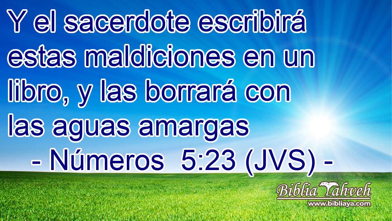 Y el sacerdote escribirá estas maldiciones en un libro, y las borrará con las aguas amargas