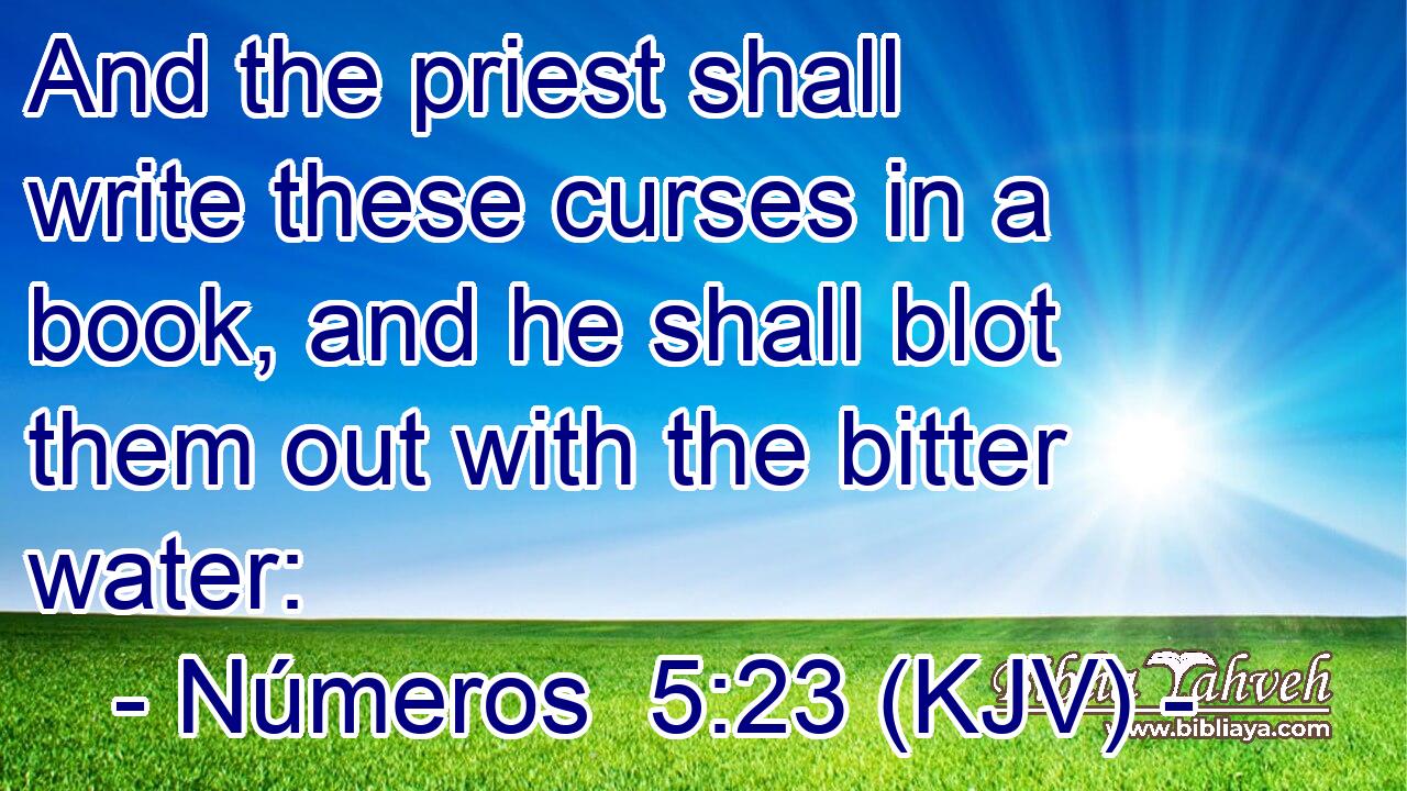 And the priest shall write these curses in a book, and he shall blot them out with the bitter water: