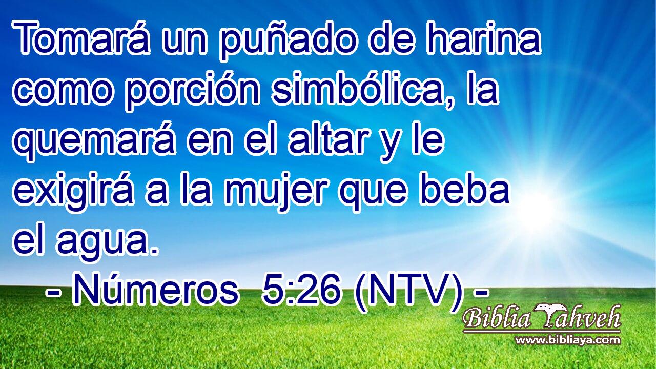 Tomará un puñado de harina como porción simbólica, la quemará en el altar y le exigirá a la mujer que beba el agua.