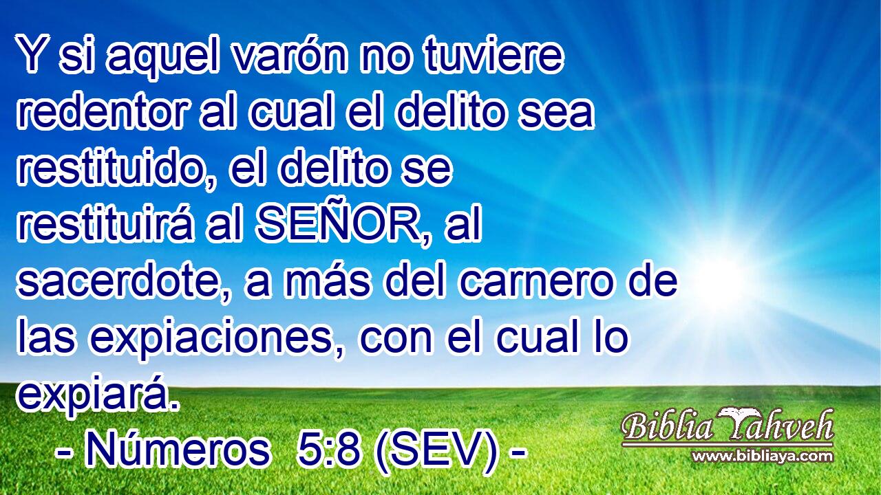 Y si aquel varón no tuviere redentor al cual el delito sea restituido, el delito se restituirá al SEÑOR, al sacerdote, a más del carnero de las expiaciones, con el cual lo expiará.