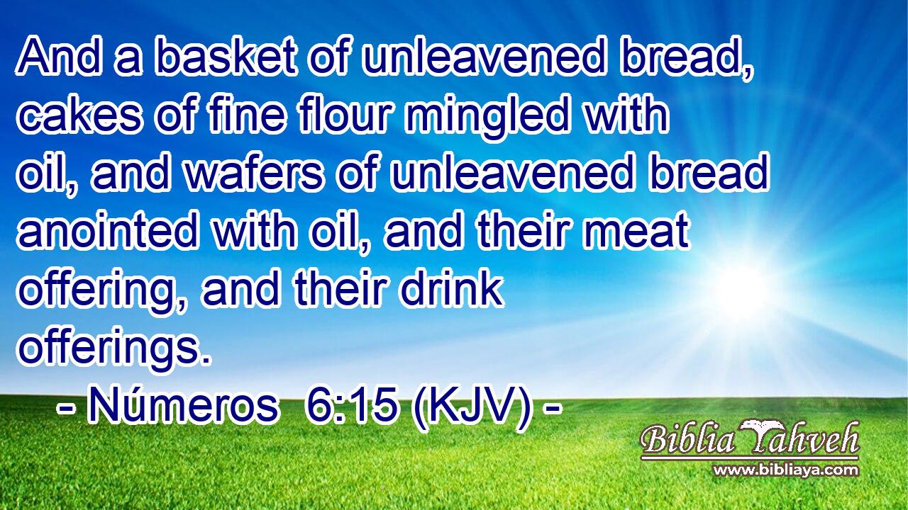 And a basket of unleavened bread, cakes of fine flour mingled with oil, and wafers of unleavened bread anointed with oil, and their meat offering, and their drink offerings.