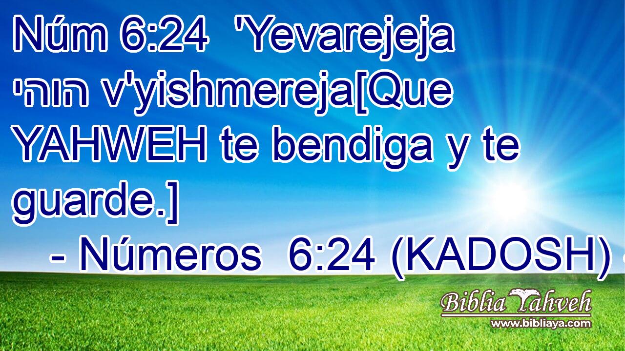  'Yevarejeja יהוה v'yishmereja[Que YAHWEH te bendiga y te guarde.] 