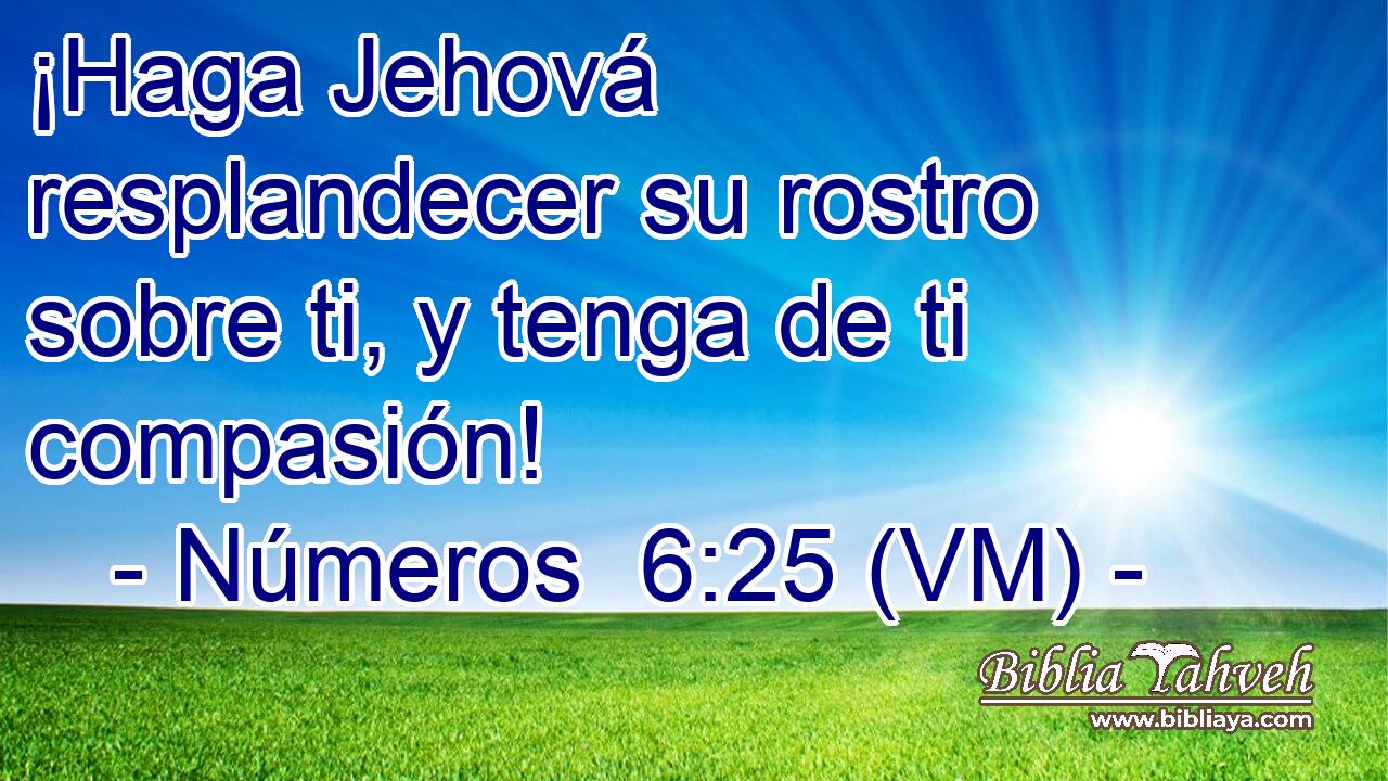  ¡Haga Jehová resplandecer su rostro sobre ti, y tenga de ti compasión! 