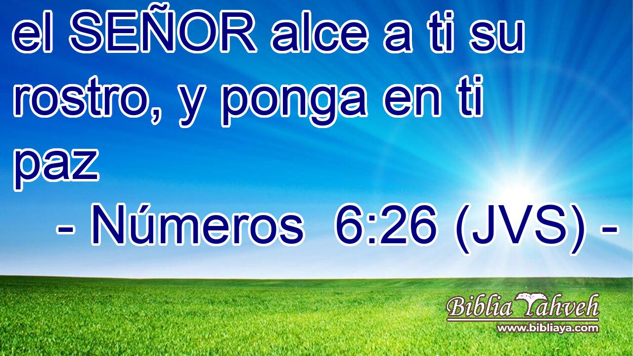 el SEÑOR alce a ti su rostro, y ponga en ti paz