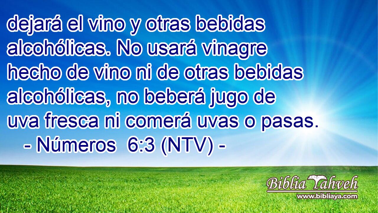 dejará el vino y otras bebidas alcohólicas. No usará vinagre hecho de vino ni de otras bebidas alcohólicas, no beberá jugo de uva fresca ni comerá uvas o pasas.