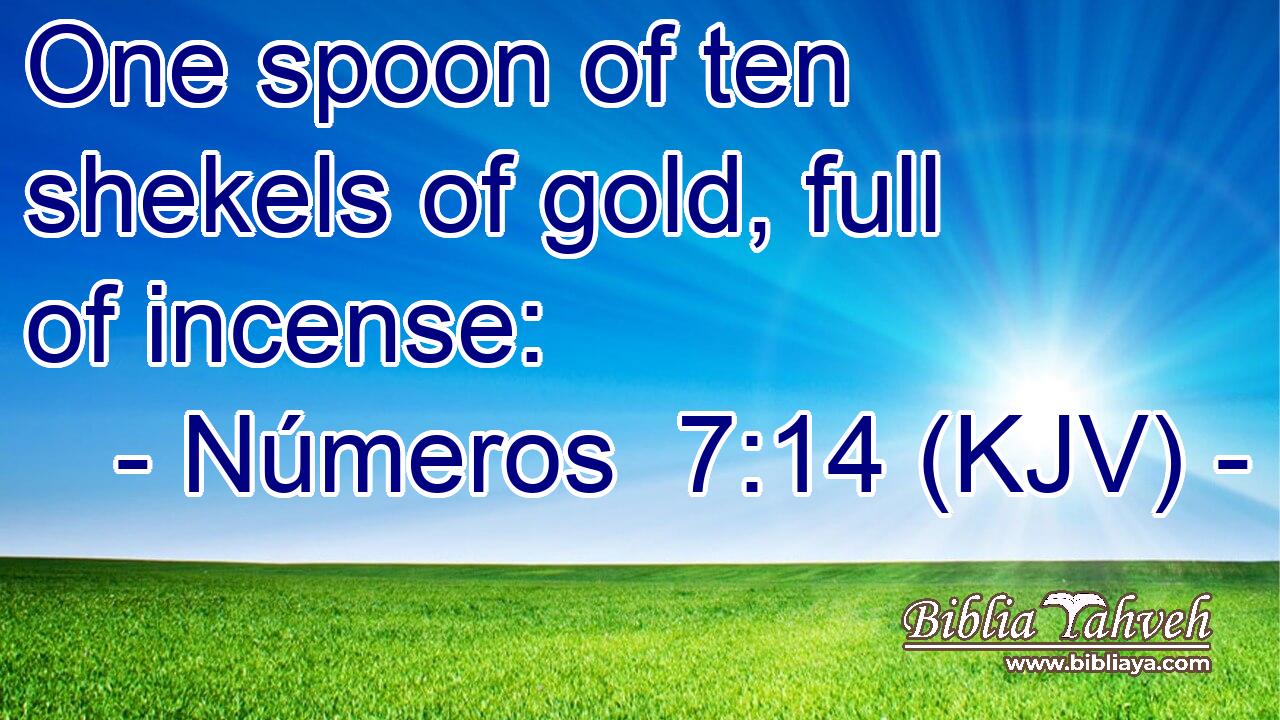 One spoon of ten shekels of gold, full of incense: