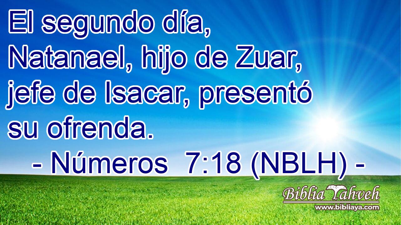  El segundo día, Natanael, hijo de Zuar, jefe de Isacar, presentó su ofrenda. 