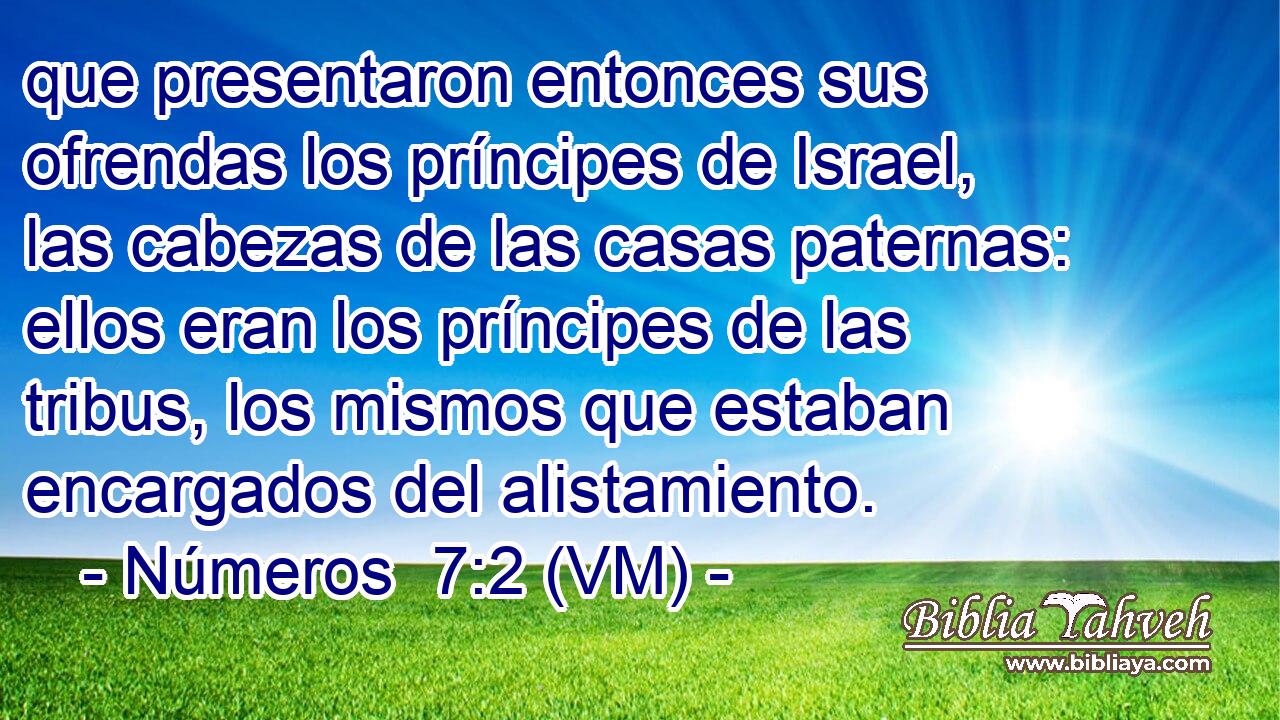  que presentaron entonces sus ofrendas los príncipes de Israel, las cabezas de las casas paternas: ellos eran los príncipes de las tribus, los mismos que estaban encargados del alistamiento. 
