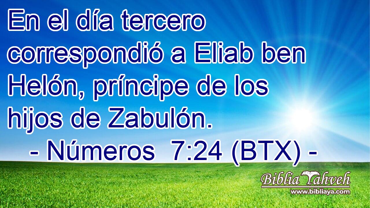 En el día tercero correspondió a Eliab ben Helón, príncipe de los hijos de Zabulón.