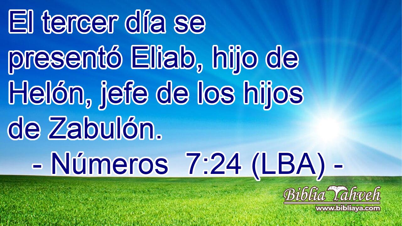 El tercer día se presentó Eliab, hijo de Helón, jefe de los hijos de Zabulón.