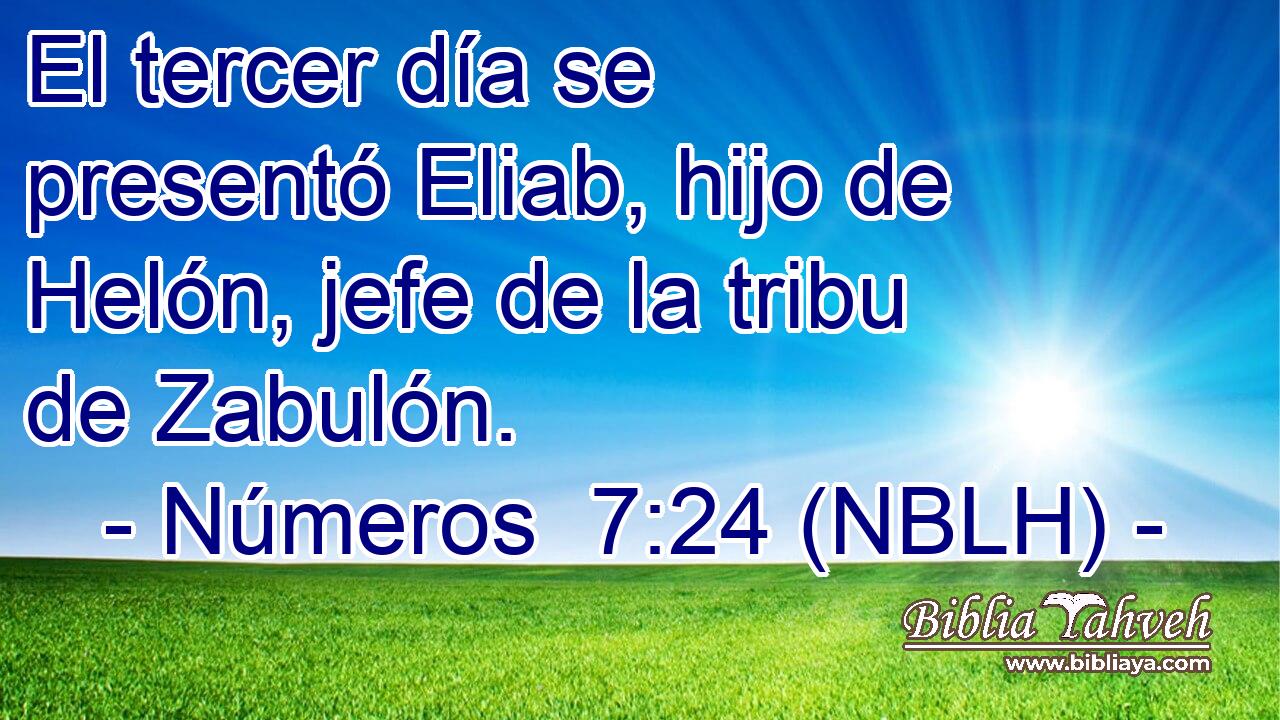  El tercer día se presentó Eliab, hijo de Helón, jefe de la tribu de Zabulón. 