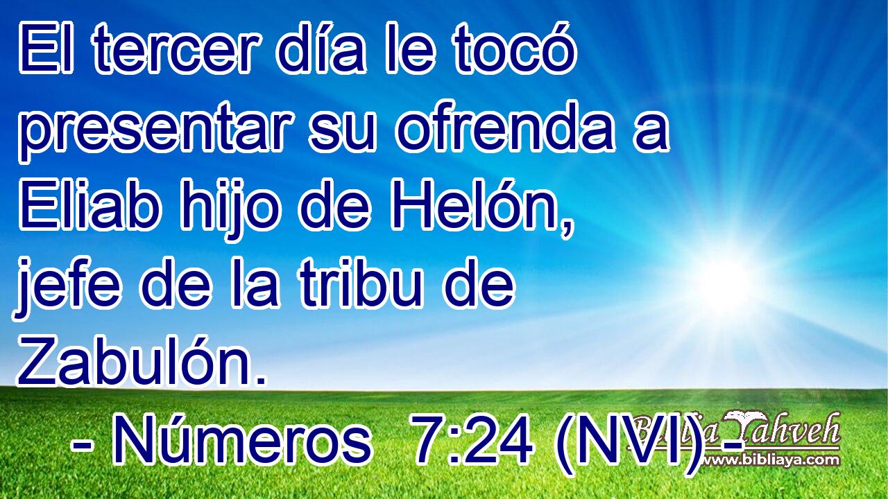  El tercer día le tocó presentar su ofrenda a Eliab hijo de Helón, jefe de la tribu de Zabulón. 