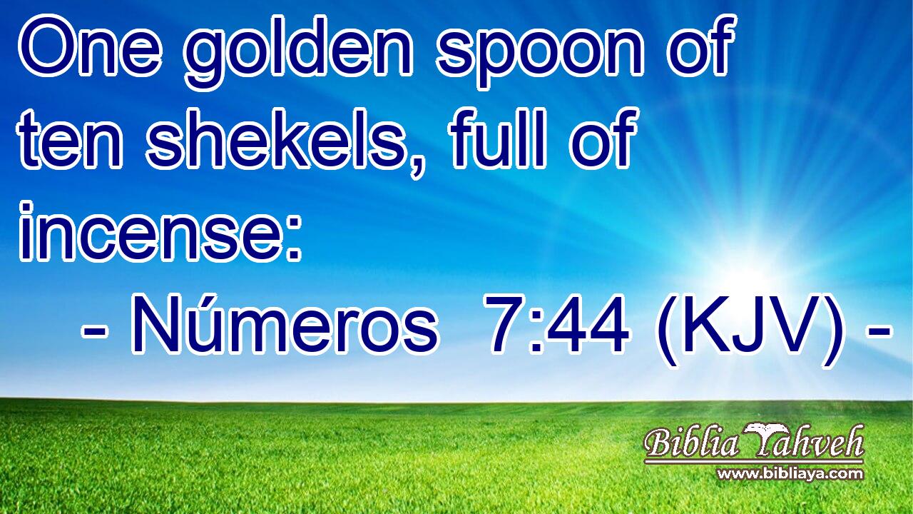 One golden spoon of ten shekels, full of incense: