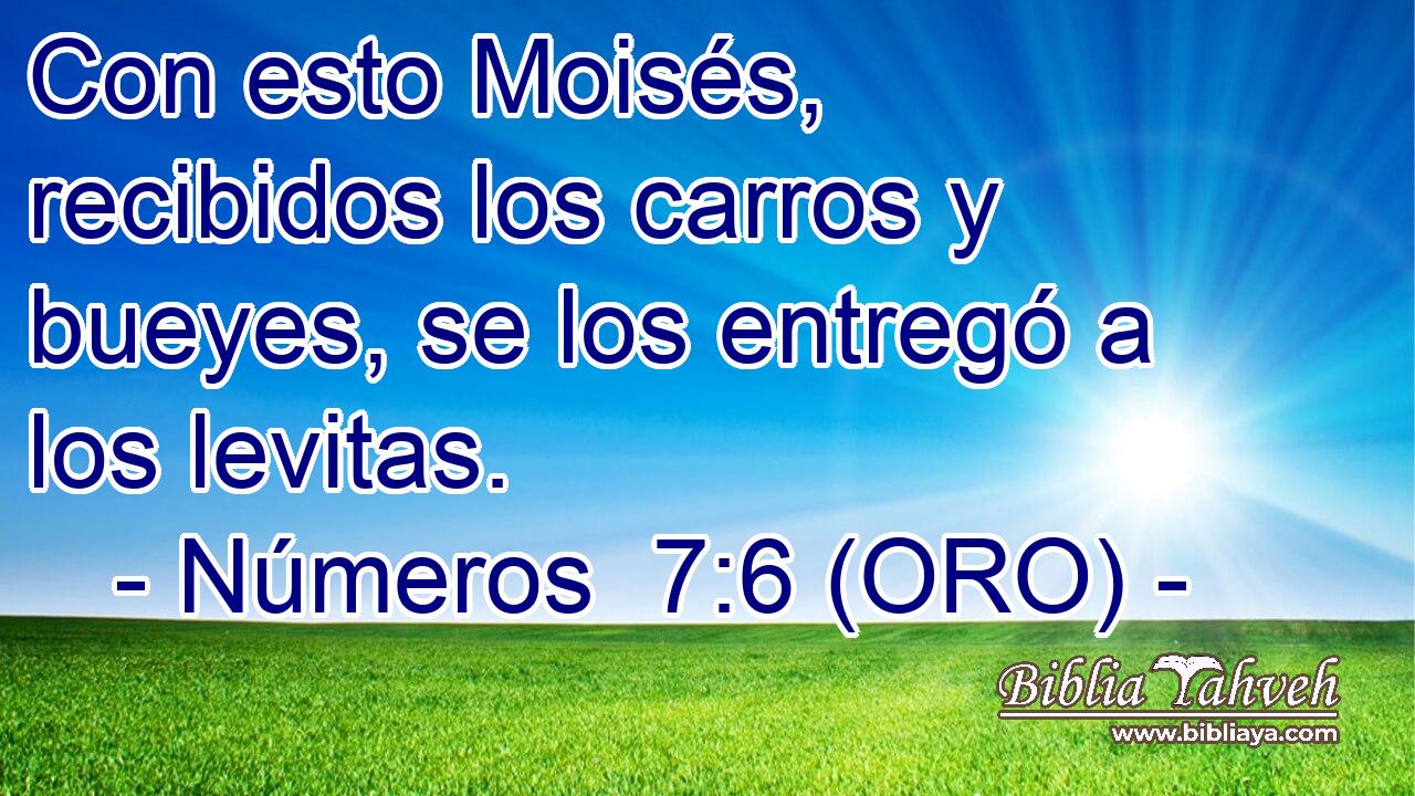 Con esto Moisés, recibidos los carros y bueyes, se los entregó a los levitas. 