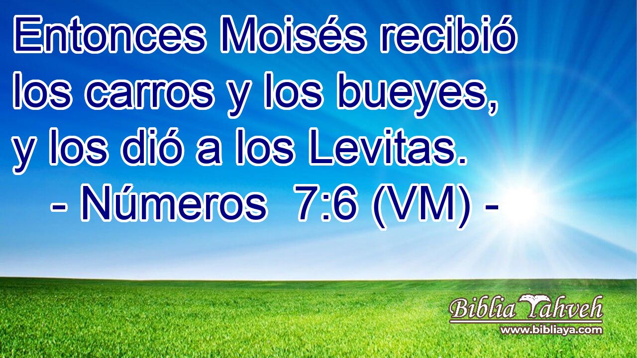  Entonces Moisés recibió los carros y los bueyes, y los dió a los Levitas. 