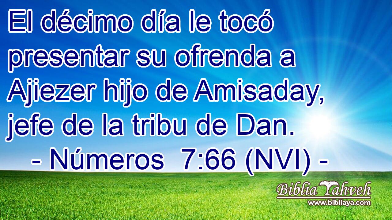  El décimo día le tocó presentar su ofrenda a Ajiezer hijo de Amisaday, jefe de la tribu de Dan. 