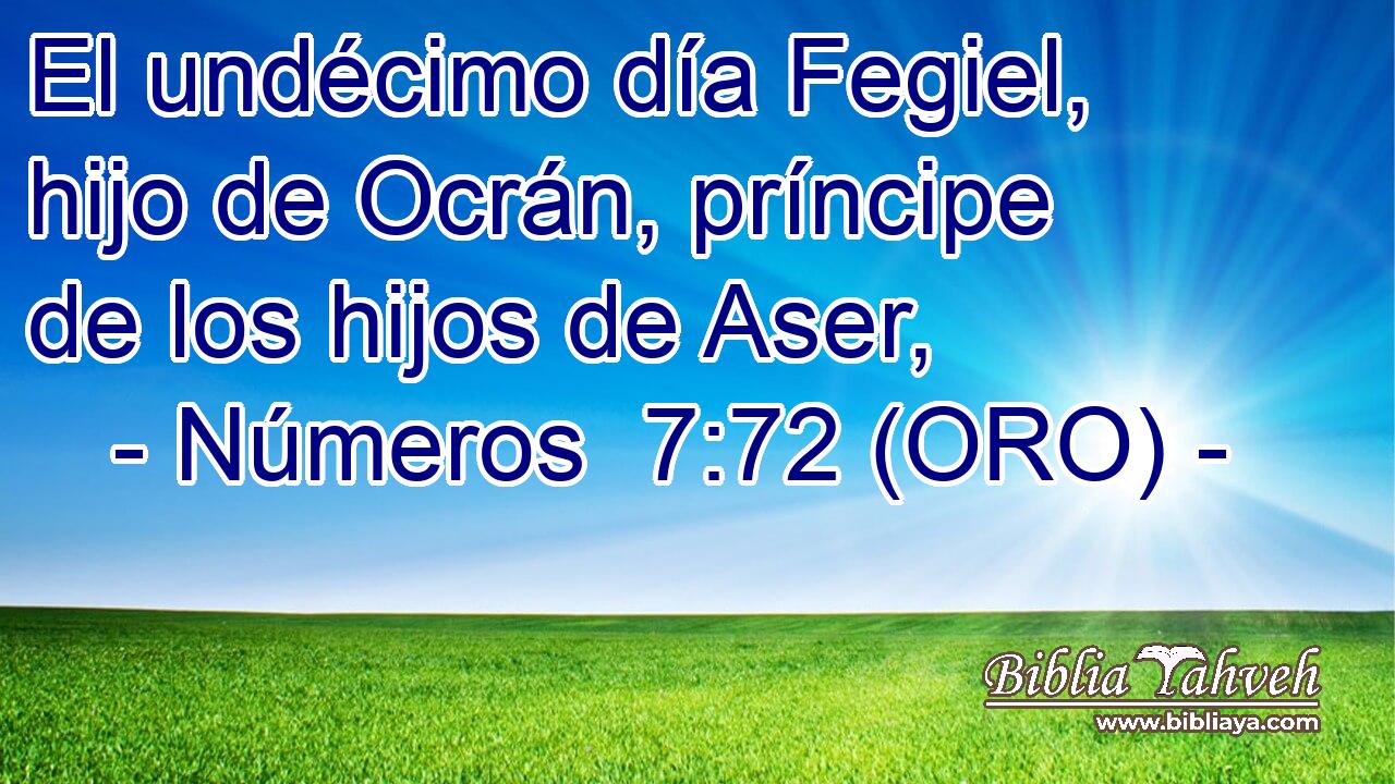  El undécimo día Fegiel, hijo de Ocrán, príncipe de los hijos de Aser, 