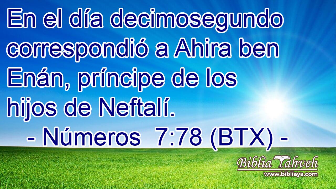En el día decimosegundo correspondió a Ahira ben Enán, príncipe de los hijos de Neftalí.