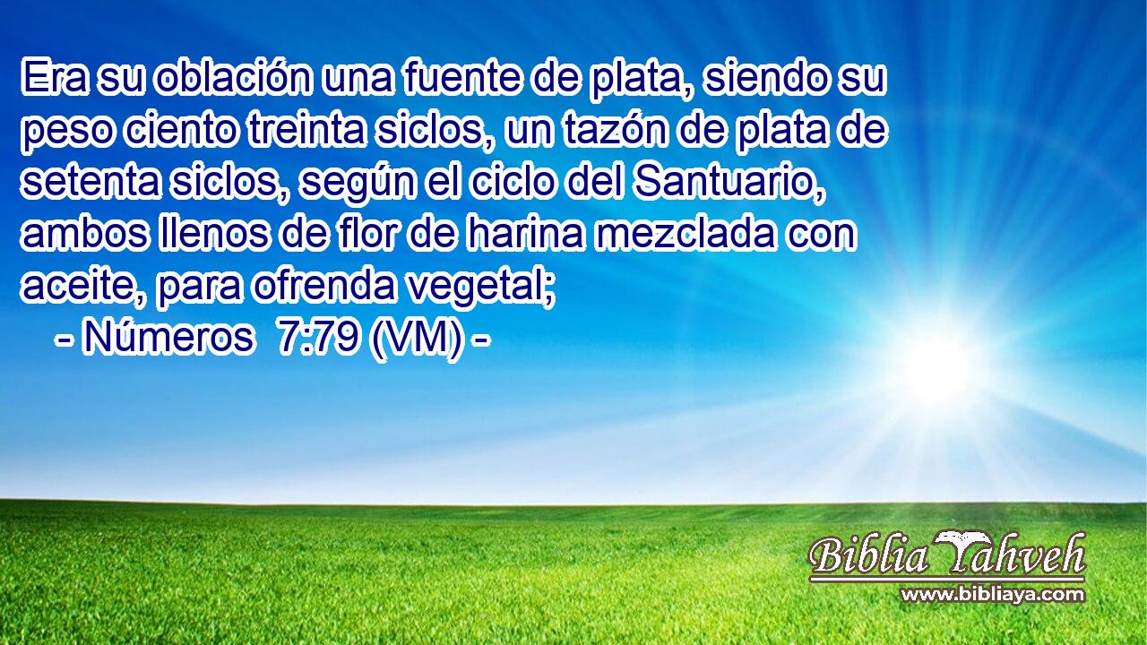  Era su oblación una fuente de plata, siendo su peso ciento treinta siclos, un tazón de plata de setenta siclos, según el ciclo del Santuario, ambos llenos de flor de harina mezclada con aceite, para ofrenda vegetal; 