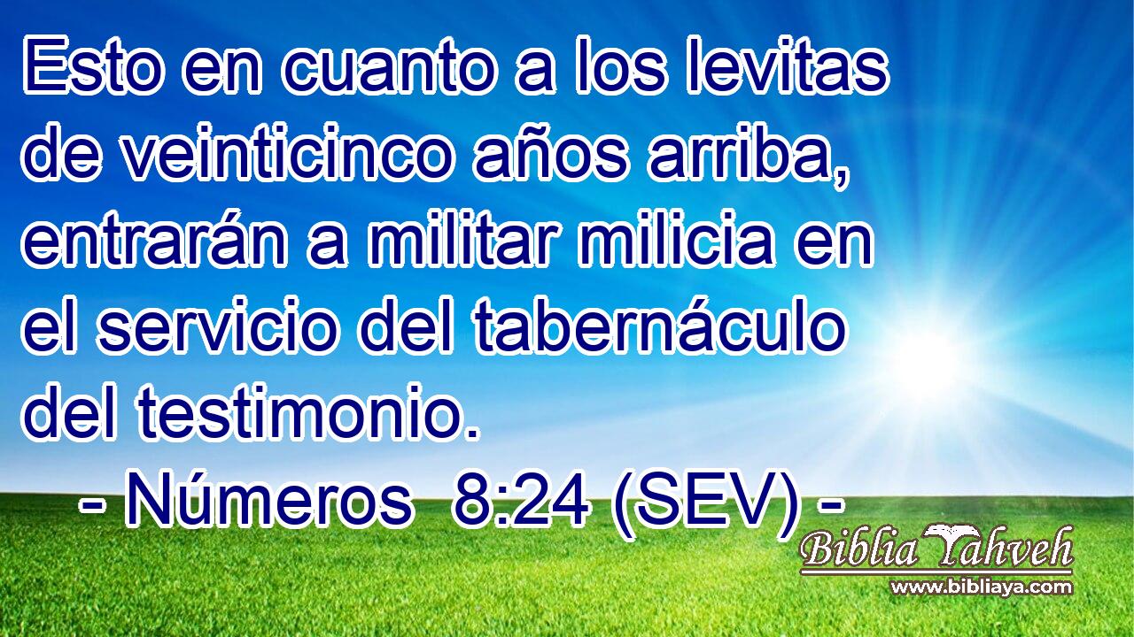 Esto en cuanto a los levitas de veinticinco años arriba, entrarán a militar milicia en el servicio del tabernáculo del testimonio.