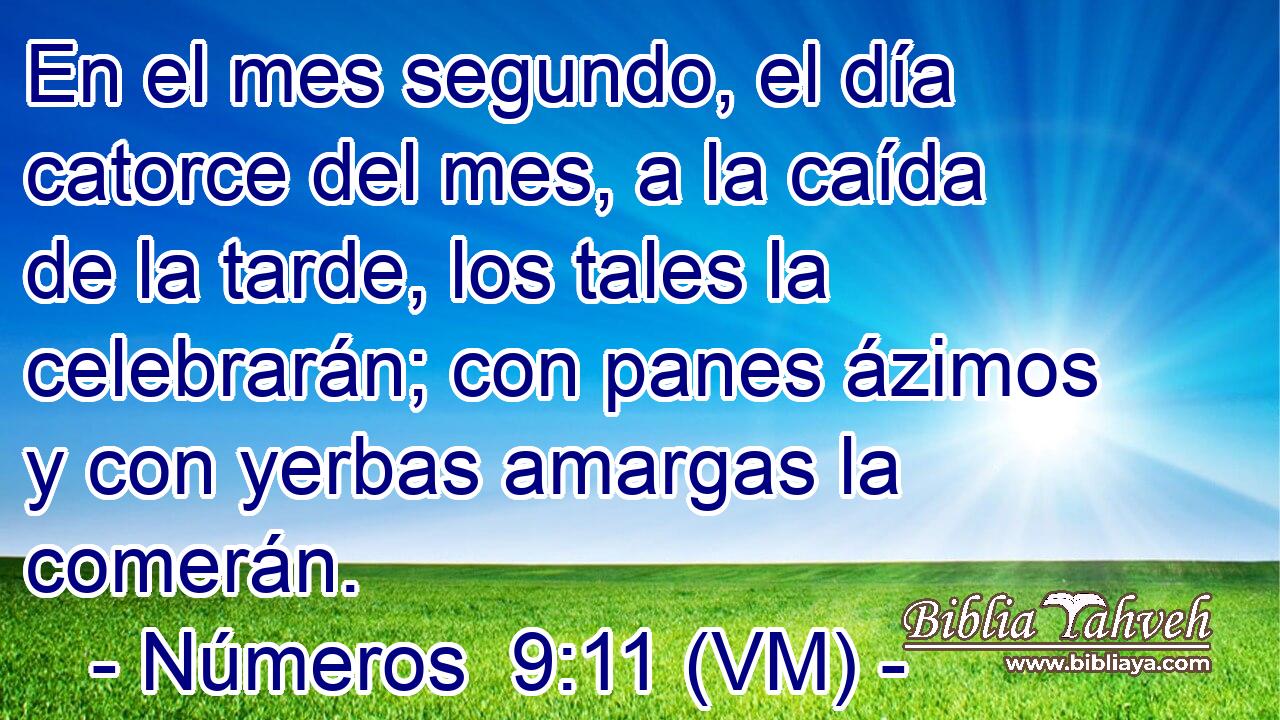  En el mes segundo, el día catorce del mes, a la caída de la tarde, los tales la celebrarán; con panes ázimos y con yerbas amargas la comerán. 