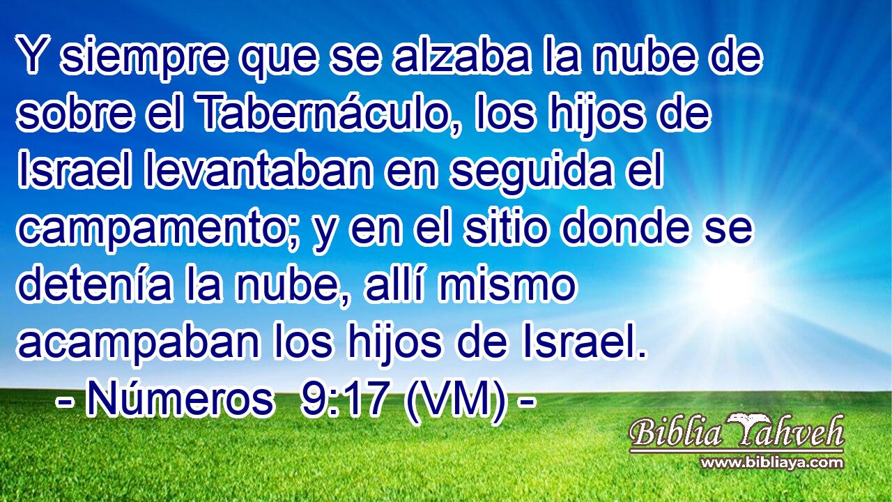 Y siempre que se alzaba la nube de sobre el Tabernáculo, los hijos de Israel levantaban en seguida el campamento; y en el sitio donde se detenía la nube, allí mismo acampaban los hijos de Israel. 