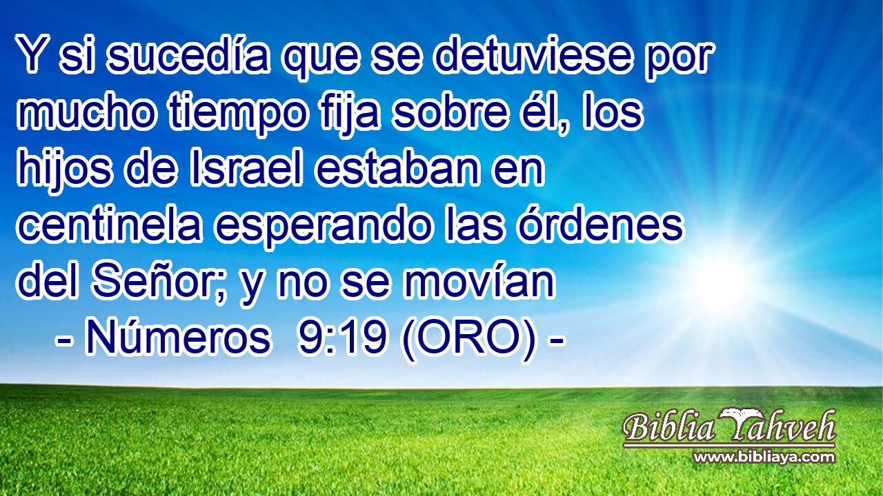  Y si sucedía que se detuviese por mucho tiempo fija sobre él, los hijos de Israel estaban en centinela esperando las órdenes del Señor; y no se movían 