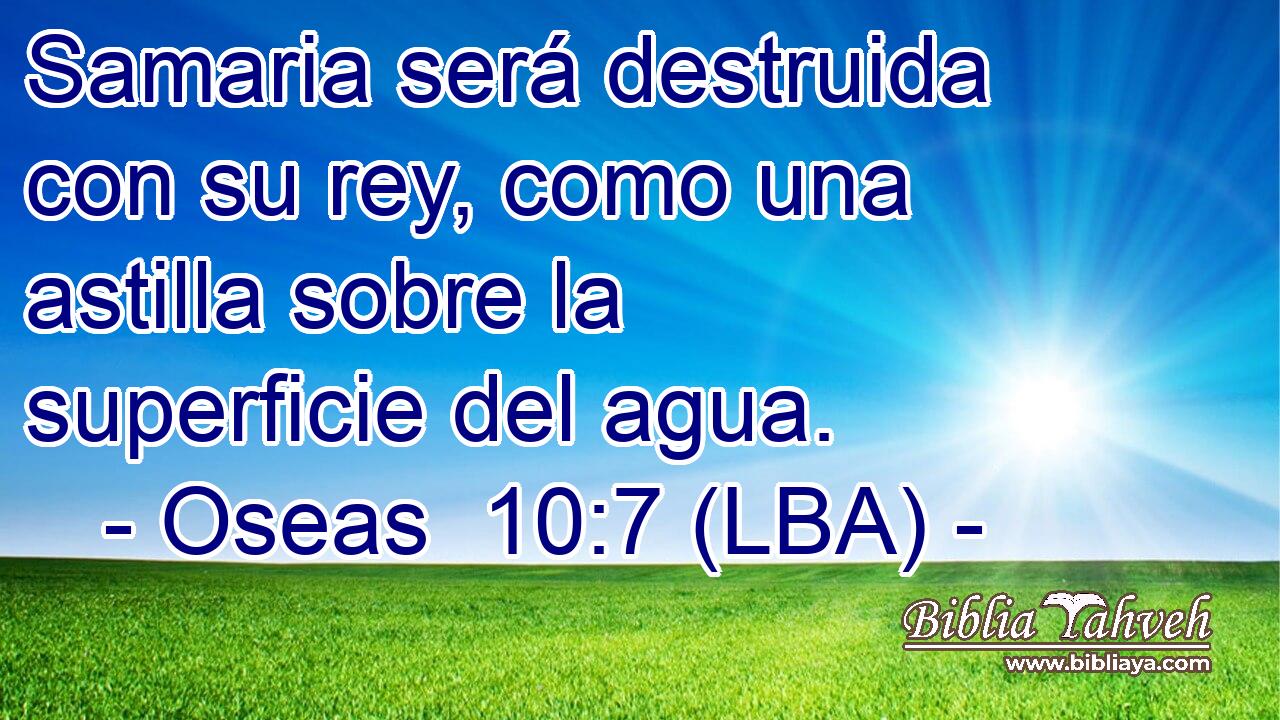 Samaria será destruida con su rey, como una astilla sobre la superficie del agua.
