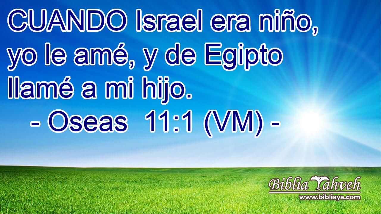  CUANDO Israel era niño, yo le amé, y de Egipto llamé a mi hijo. 
