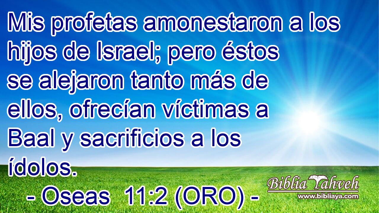  Mis profetas amonestaron a los hijos de Israel; pero éstos se alejaron tanto más de ellos, ofrecían víctimas a Baal y sacrificios a los ídolos. 