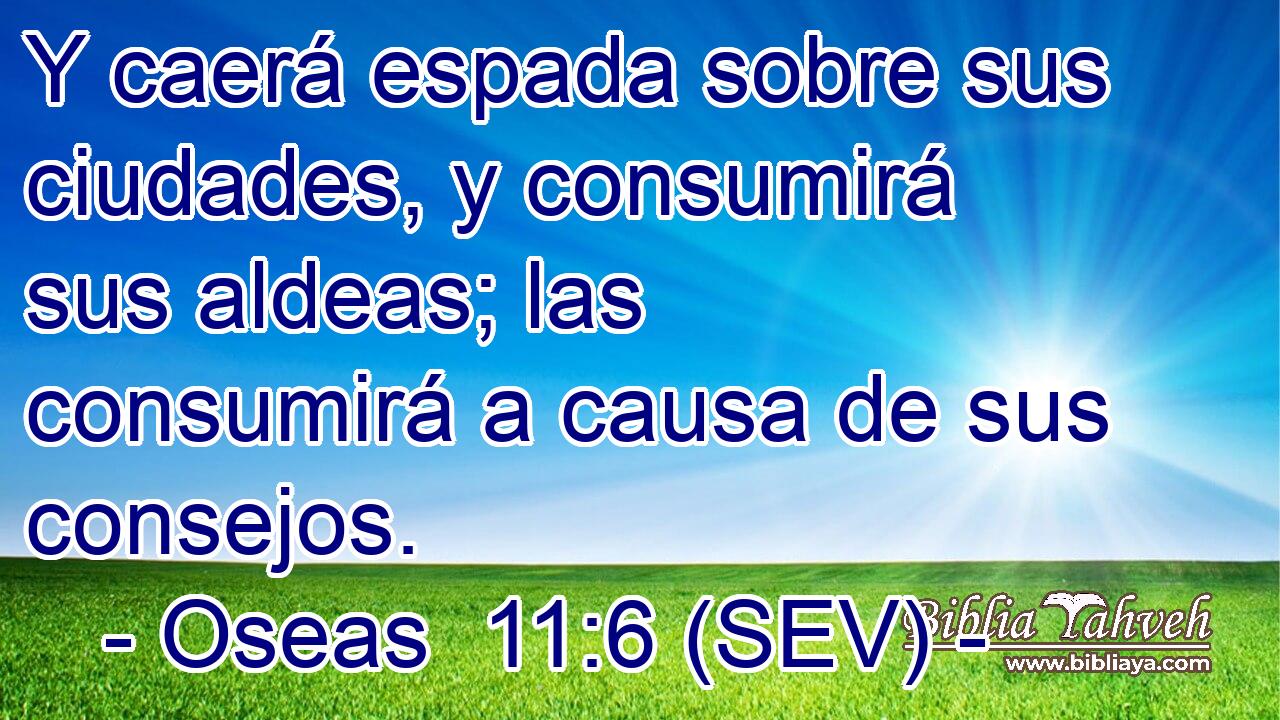 Y caerá espada sobre sus ciudades, y consumirá sus aldeas; las consumirá a causa de sus consejos.