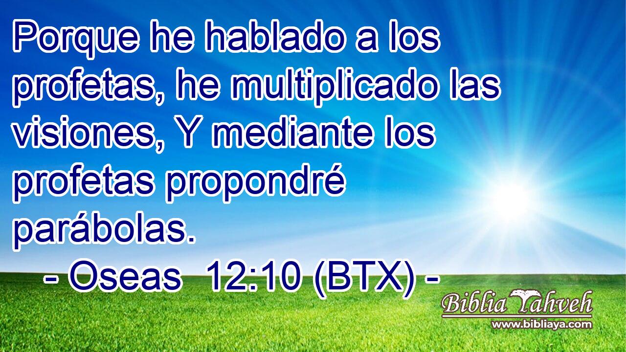 Porque he hablado a los profetas, he multiplicado las visiones, Y mediante los profetas propondré parábolas.