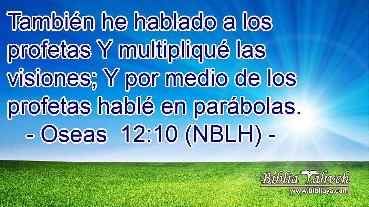  También he hablado a los profetas Y multipliqué las visiones; Y por medio de los profetas hablé en parábolas. 